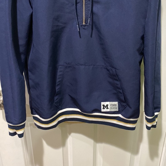 SOLD eB Univ Of Michigan Wolverines 1/4 Zip Pullover Jacket EUC - Picture 7 of 15